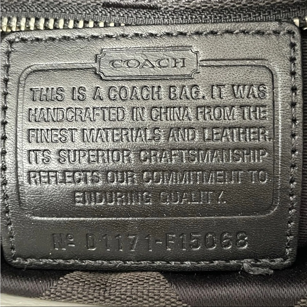 VTG Y2K COACH Signature Jacquard East West Shoulder Bag Purse Monochrome Black - Picture 14 of 14